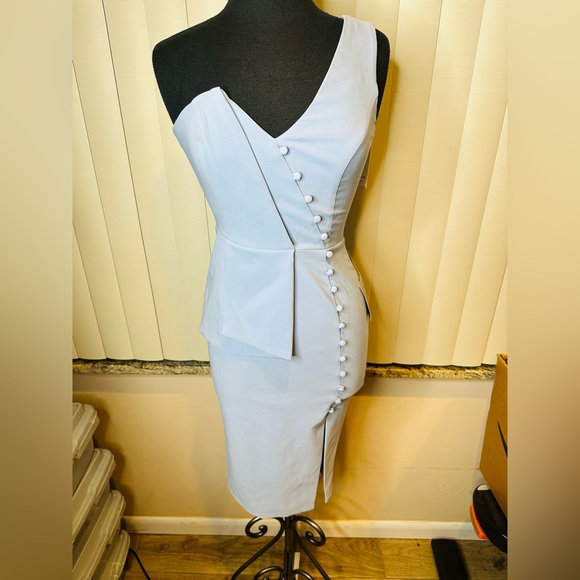 Lavish Dresses & Skirts - Lavish Alice Origami One-Shoulder Midi Cocktail Dress in cornflower blue Size 2